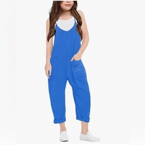 Blue Sleeveless Jumpsuit